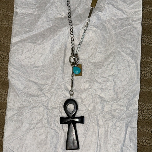 Free People Jewelry - FP Mixed Metal Pendant Necklace with Turquoise Accent